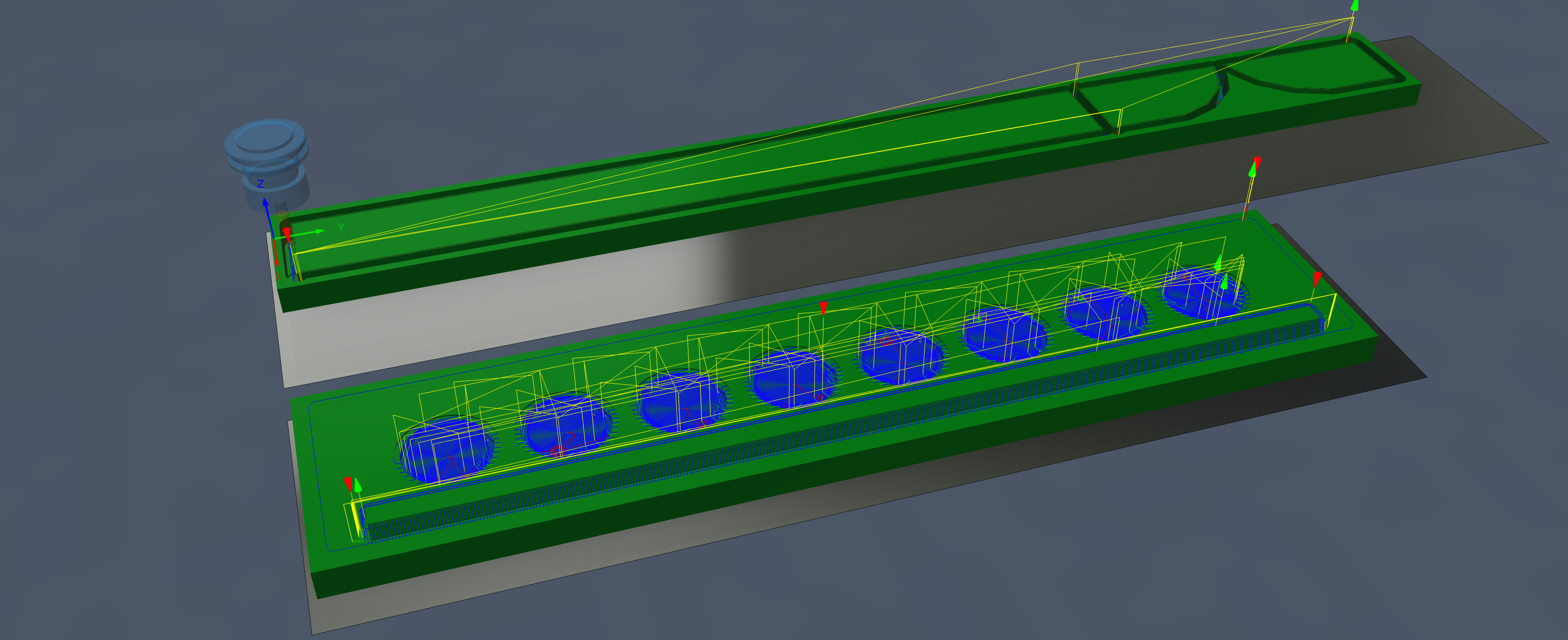 Fusion 360 CAM toolpaths for the Blanton's display
